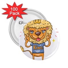 Animation-lion-animals-king-cool 2 25  Buttons (100 Pack)  by 99art