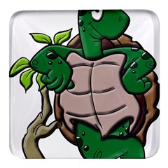 Amphibian-animal-cartoon-reptile Square Glass Fridge Magnet (4 Pack) by 99art