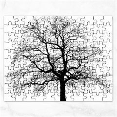 Tree-silhouette-winter-plant Rectangular Jigsaw Puzzl by 99art