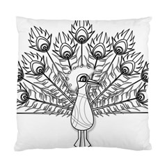 Peacock-plumage-display-bird Standard Cushion Case (two Sides) by 99art