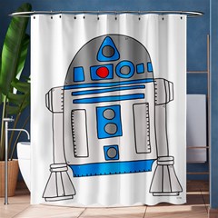 Technology-clip-art-r2d2 Shower Curtain 60  X 72  (medium)  by 99art