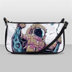 Drawing-astronaut Shoulder Clutch Bag by 99art