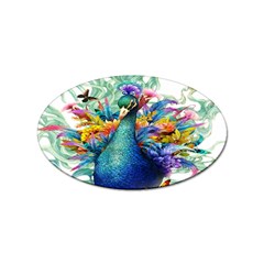 Bird-peafowl-painting-drawing-feather-birds Sticker Oval (100 Pack) by 99art