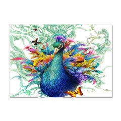 Bird-peafowl-painting-drawing-feather-birds Crystal Sticker (a4) by 99art