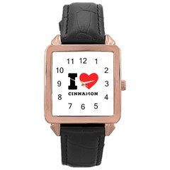 I Love Cinnamon  Rose Gold Leather Watch  by ilovewhateva