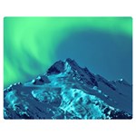 Aurora Borealis Sky Winter Snow Mountains Night Premium Plush Fleece Blanket (Medium) 60 x50  Blanket Front