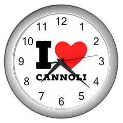 I Love Cannoli  Wall Clock (silver) by ilovewhateva