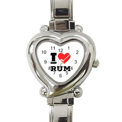 I Love Rum Heart Italian Charm Watch by ilovewhateva