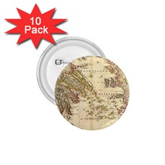 Map Of Greece Archipelago 1 75  Buttons (10 Pack) by B30l