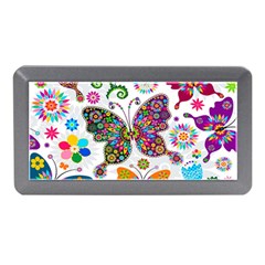 Butterflies Abstract Colorful Floral Flowers Vector Memory Card Reader (mini) by B30l