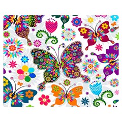 Butterflies Abstract Colorful Floral Flowers Vector Premium Plush Fleece Blanket (medium) by B30l