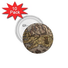 Iceland Cartography Map Renaissance 1 75  Buttons (10 Pack) by B30l