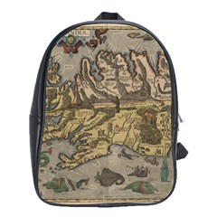 Iceland Cartography Map Renaissance School Bag (large) by B30l