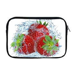 Red Strawberries Water Squirt Strawberry Fresh Splash Drops Apple Macbook Pro 17  Zipper Case by B30l