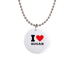 I Love Sugar  1  Button Necklace by ilovewhateva