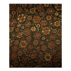 Brown And Green Floral Print Textile Ornament Pattern Texture Shower Curtain 60  X 72  (medium)  by danenraven