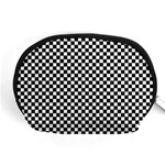 Black And White Checkerboard Background Board Checker Accessory Pouch (Medium) Front