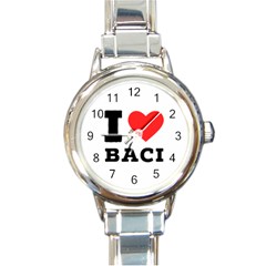 I Love Baci  Round Italian Charm Watch by ilovewhateva