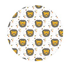 Lion Heads Pattern Design Doodle Mini Round Pill Box (pack Of 5) by Cowasu