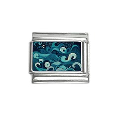 Waves Ocean Sea Abstract Whimsical Abstract Art Italian Charm (9mm) by Cowasu