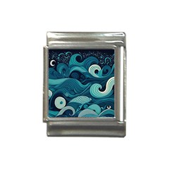 Waves Ocean Sea Abstract Whimsical Abstract Art Italian Charm (13mm) by Cowasu