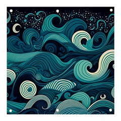 Waves Ocean Sea Abstract Whimsical Abstract Art Banner And Sign 3  X 3  by Cowasu