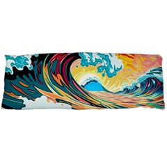 Ai Generated Waves Ocean Sea Tsunami Nautical Blue Sea (2) Body Pillow Case (dakimakura) by Cowasu