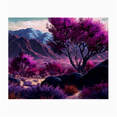 Landscape Landscape Painting Purple Purple Trees Small Glasses Cloth (2 Sides) by Cowasu