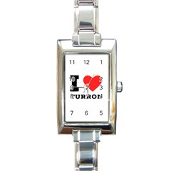 I Love Turron  Rectangle Italian Charm Watch by ilovewhateva