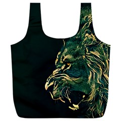 Angry Male Lion Full Print Recycle Bag (xxxl) by Cowasu