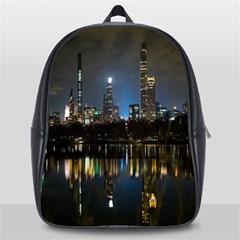 New York Night Central Park Skyscrapers Skyline School Bag (large) by Cowasu