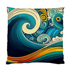 Waves Wave Ocean Sea Abstract Whimsical Abstract Art Standard Cushion Case (one Side) by Cowasu