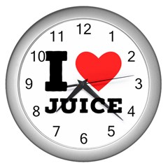 I Love Juice Wall Clock (silver) by ilovewhateva