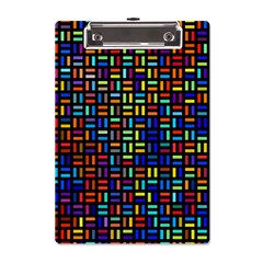 Geometric Colorful Square Rectangle A5 Acrylic Clipboard by Bangk1t