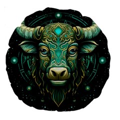 Bull Star Sign Large 18  Premium Round Cushions by Bangk1t