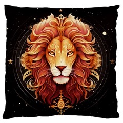 Lion Star Sign Astrology Horoscope Large Premium Plush Fleece Cushion Case (one Side) by Bangk1t