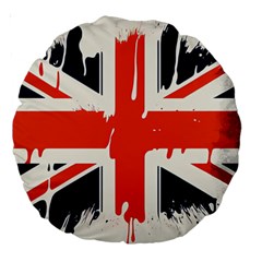 Union Jack England Uk United Kingdom London Large 18  Premium Round Cushions by Bangk1t