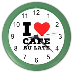 I Love Cafe Au Late Color Wall Clock by ilovewhateva