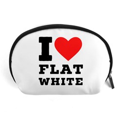 I Love Flat White Accessory Pouch (large) by ilovewhateva