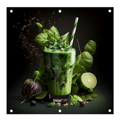 Drink Spinach Smooth Apple Ginger Banner And Sign 4  X 4  by Ndabl3x