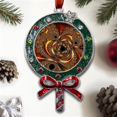 Geometric Art Fractal Abstract Art Metal X mas Lollipop With Crystal Ornament by Ndabl3x