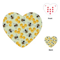 Honey Bee Bees Pattern Playing Cards Single Design (heart) by Ndabl3x