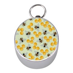 Honey Bee Bees Pattern Mini Silver Compasses by Ndabl3x