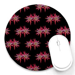 Chic Dreams Botanical Motif Pattern Design Round Mousepad by dflcprintsclothing