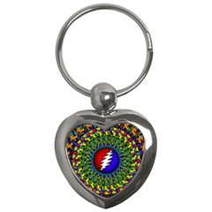 Grateful Dead Pattern Key Chain (heart) by Wav3s