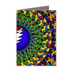 Grateful Dead Pattern Mini Greeting Card by Wav3s