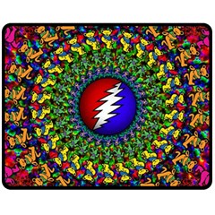 Grateful Dead Pattern Two Sides Fleece Blanket (medium) by Wav3s