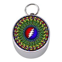 Grateful Dead Pattern Mini Silver Compasses by Wav3s