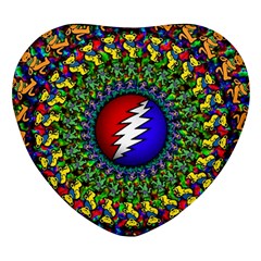 Grateful Dead Pattern Heart Glass Fridge Magnet (4 Pack) by Wav3s