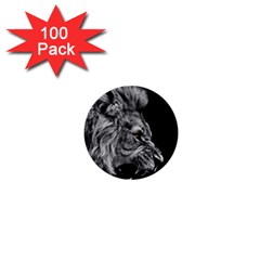 Angry Male Lion Roar 1  Mini Buttons (100 Pack)  by Wav3s